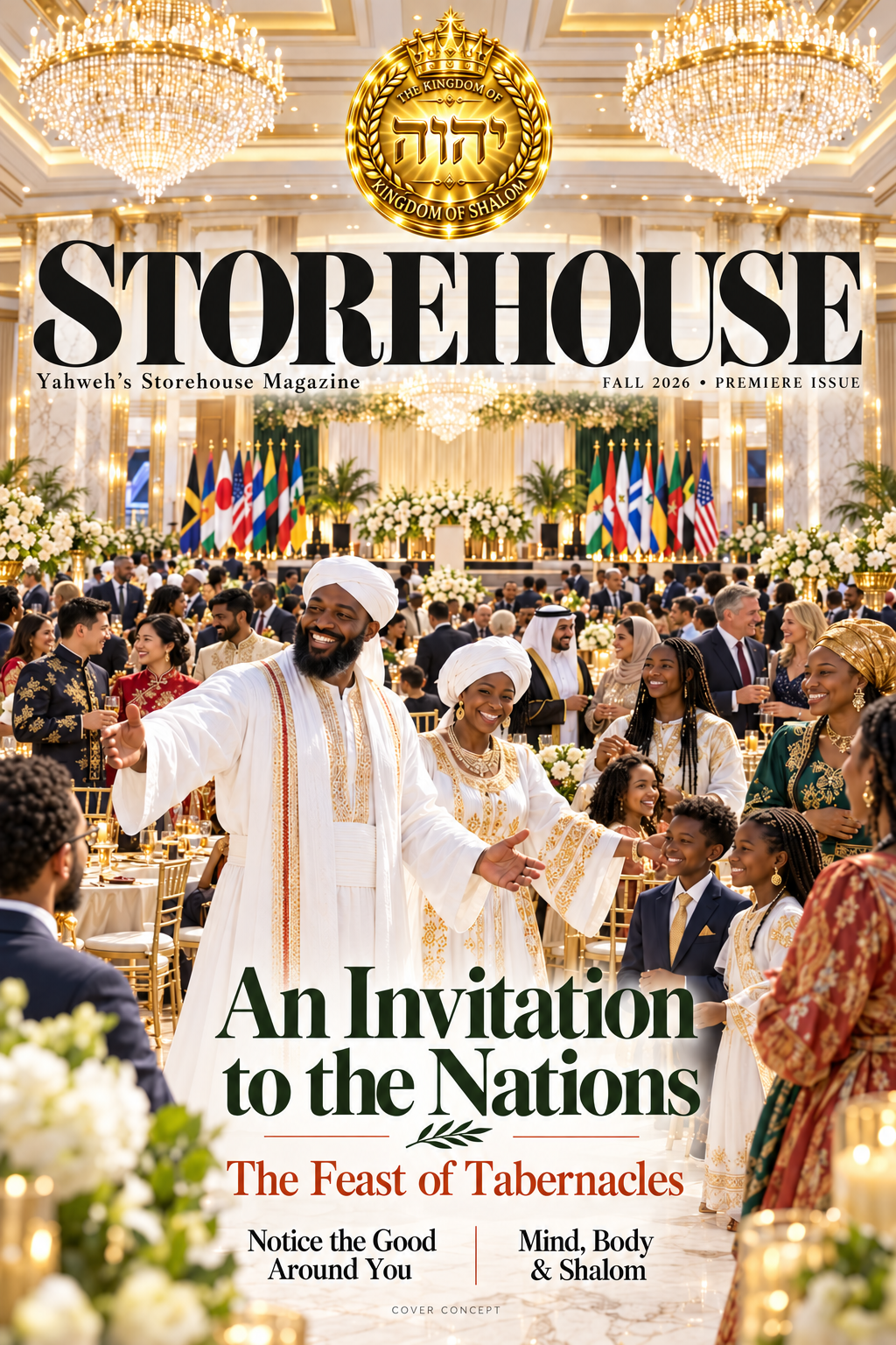 Fall 2026 Storehouse magazine cover: an international gathering in a grand ballroom, An Invitation to the Nations